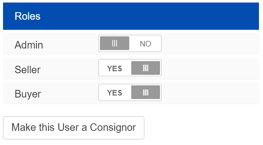 User Roles Screenshot